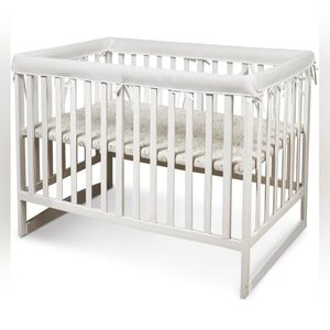 4Pcs‎ Crib Rail Covers for Teething&Corner Guard Coverage Straps, white